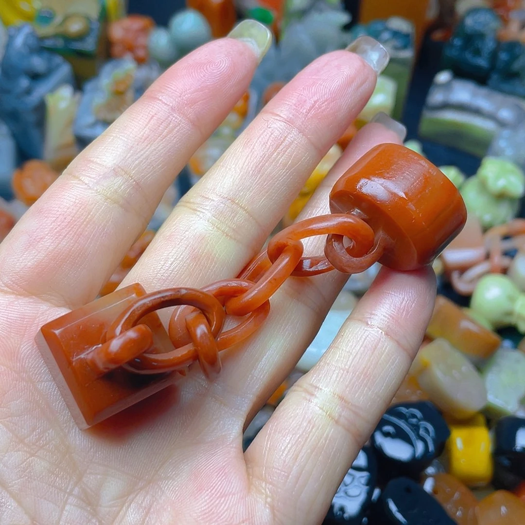 青田石印石朱砂冻