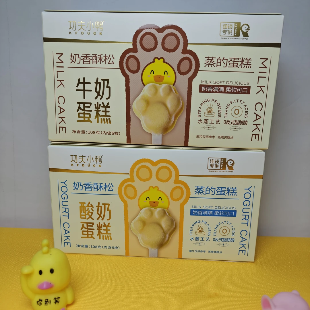 功夫小鸭蛋糕酸奶牛奶蛋糕蒸的蛋糕奶香酥松0反式脂肪酸水蒸工艺