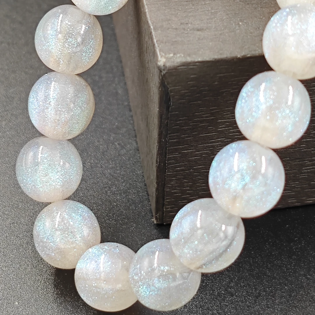 G032古典气质国民族风人鱼白68颗长链项链妈妈链