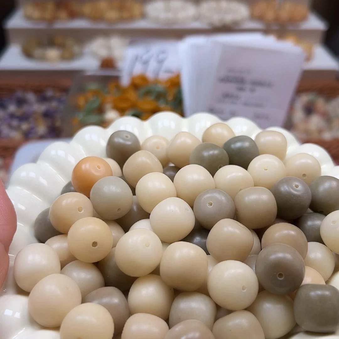手串菩提根/象牙果卡15干磨老料桶500颗