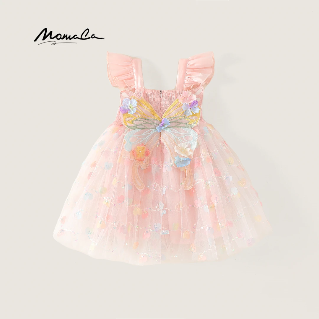 MOMOCO女童夏季生日夏装新款儿童洋气公主连衣裙裙子77630470043