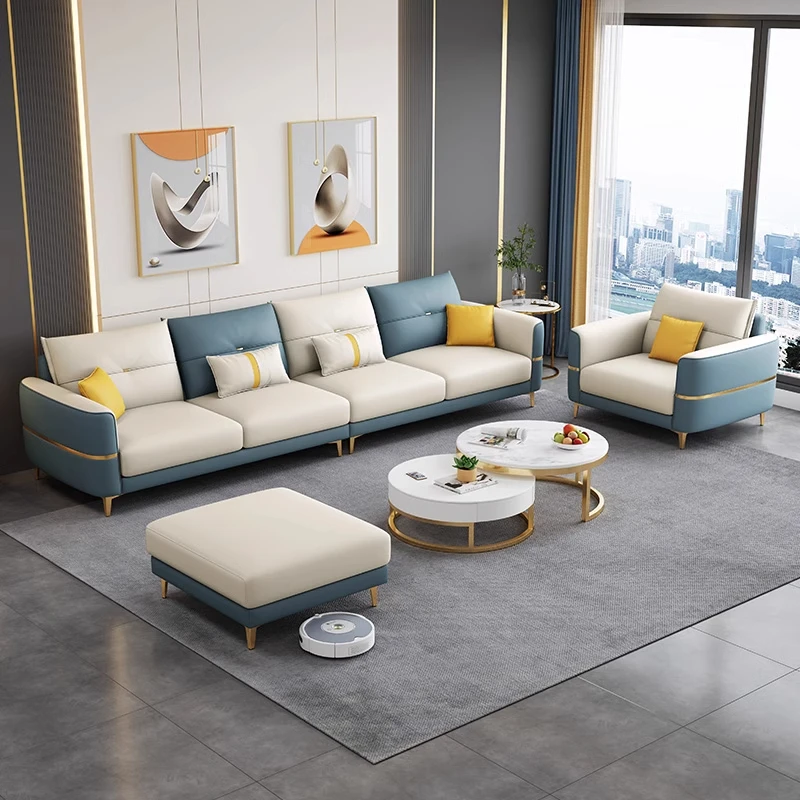 奢品雅沙发客厅大户型简约现代轻奢北欧科技布猫抓皮沙发家用组合