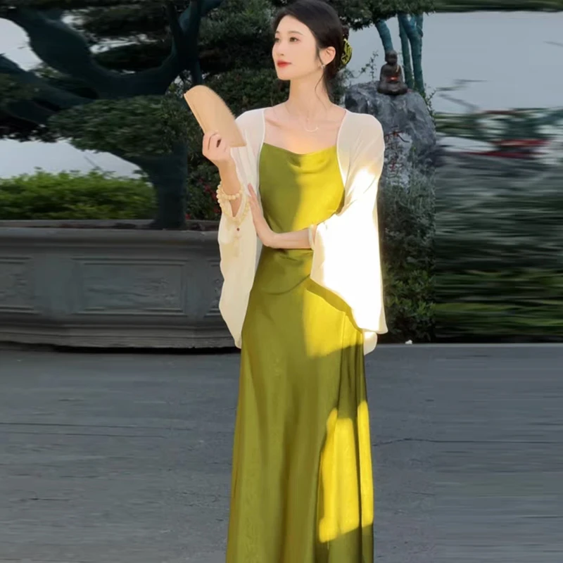 超仙薄款雪纺防晒衣夏季配旗袍外搭披肩开衫外套