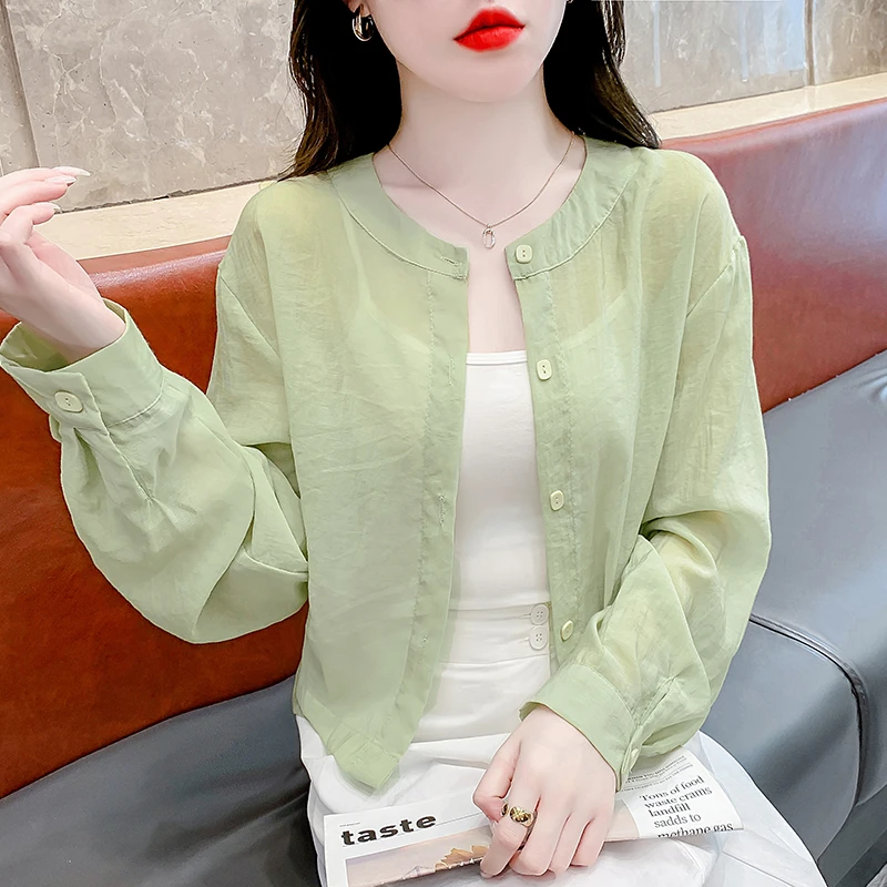 今年流行短款爆款时尚衬衫女装小个子轻薄百搭防晒衣外套空调罩衫