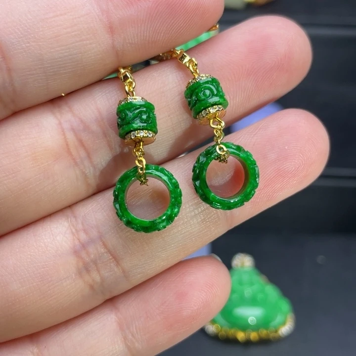 翡翠未镶嵌耳饰耳饰