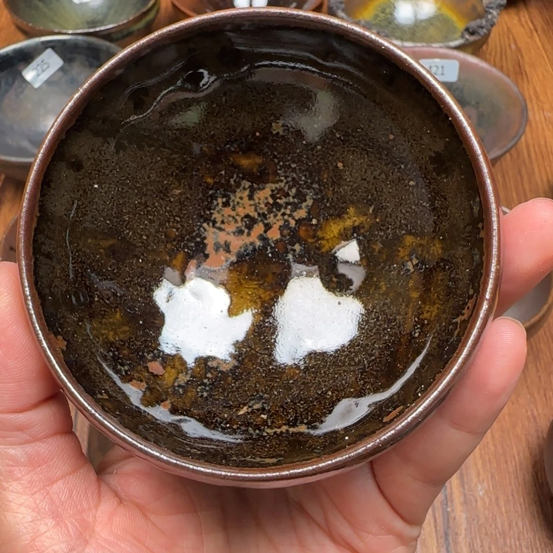 柴烧建盏茶盏茶杯478