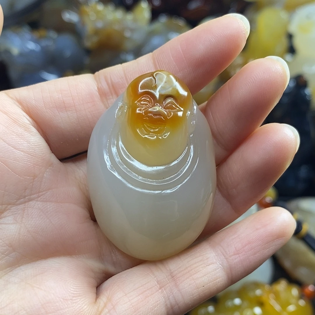 玛瑙/玉髓未镶嵌吊坠