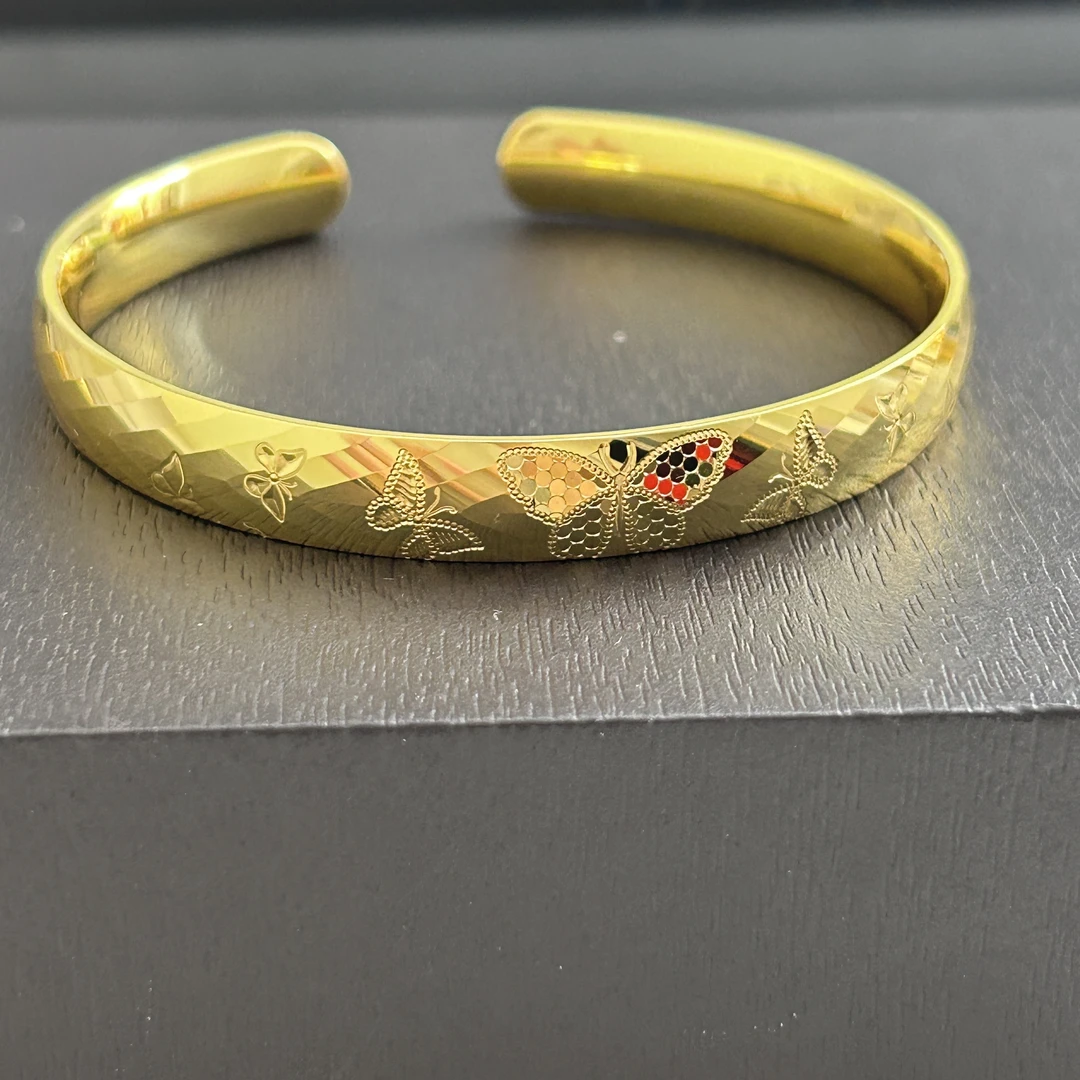 足银手镯 【店长专享】足银镜面菱格蝴蝶手镯YSZ387