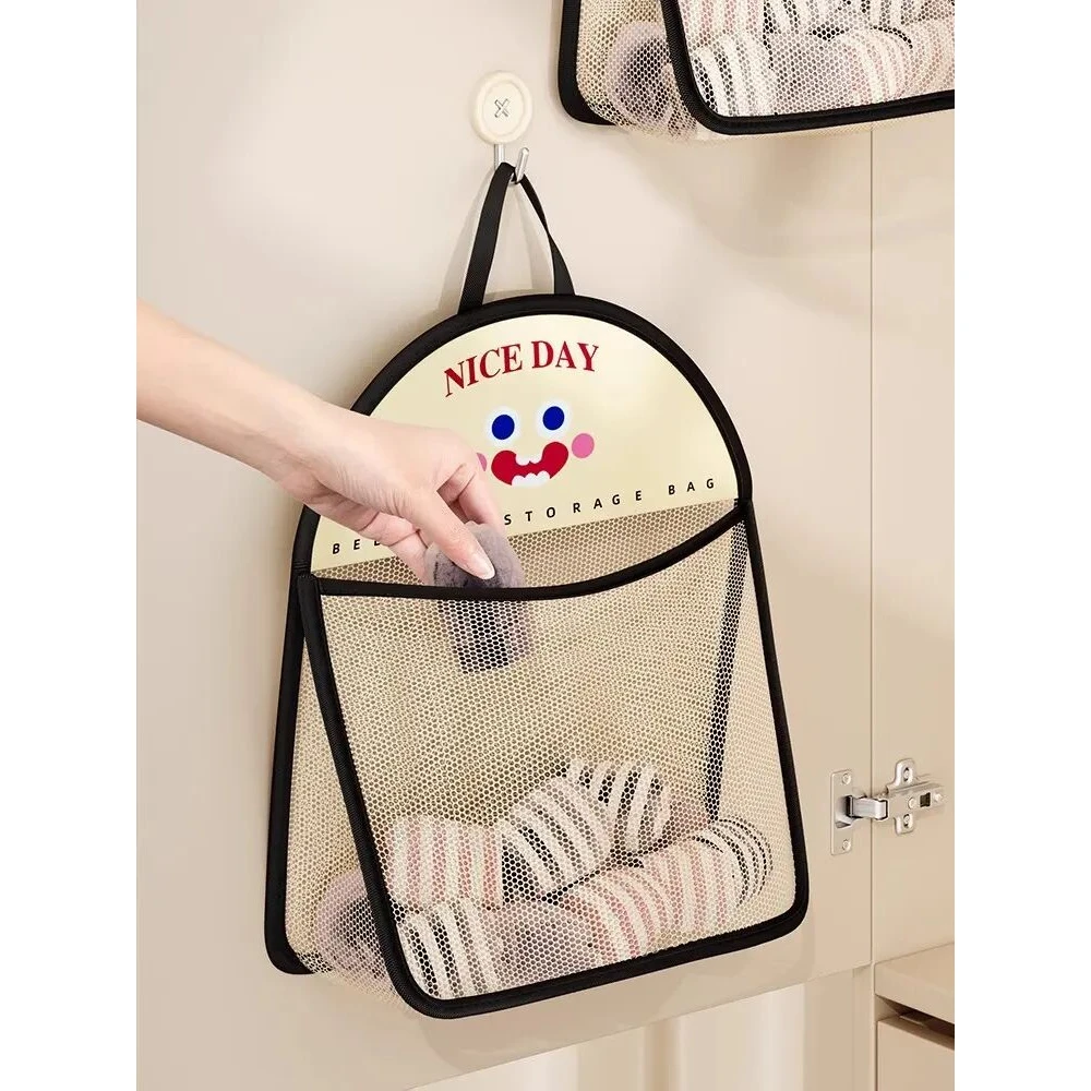 内衣袜子收纳挂袋衣柜悬挂式置物网袋门后收纳神器挂墙壁收纳网兜