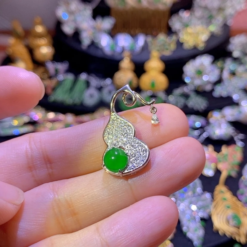 【闪购商品】翡翠挂件银S925镶嵌天然资源