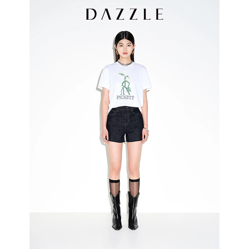 DAZZLE地素夏季牛仔短裤2E2R109