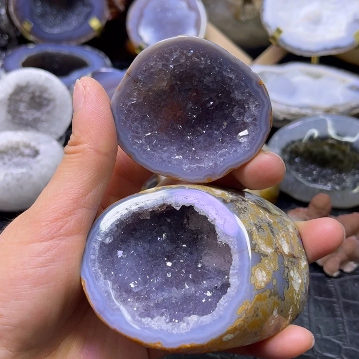 珠宝半成品未镶嵌水晶梦幻紫盆