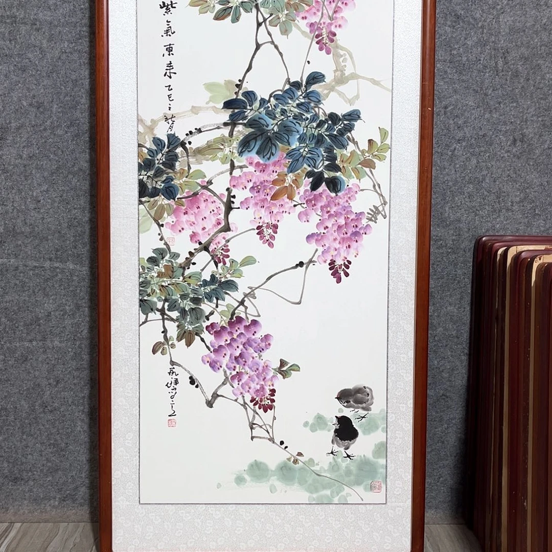 国画书画作品带框63×123