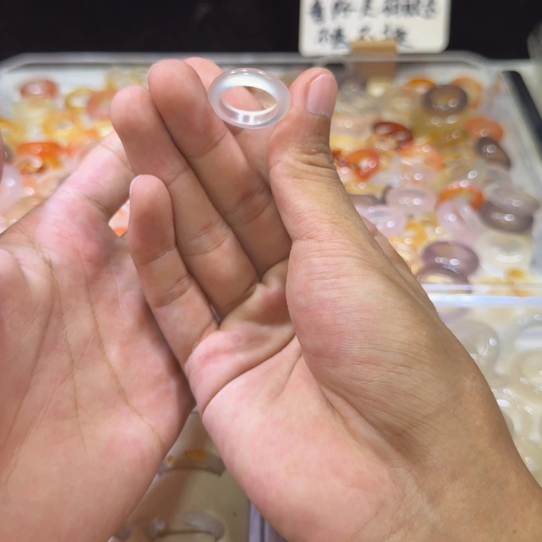 玛瑙/玉髓戒指未镶嵌8号港12