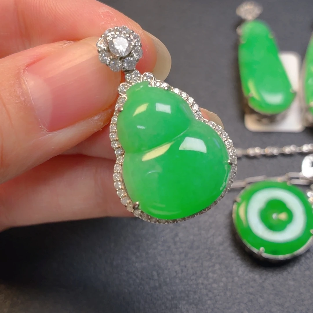 翡翠银S925镶嵌吊坠(不含链)