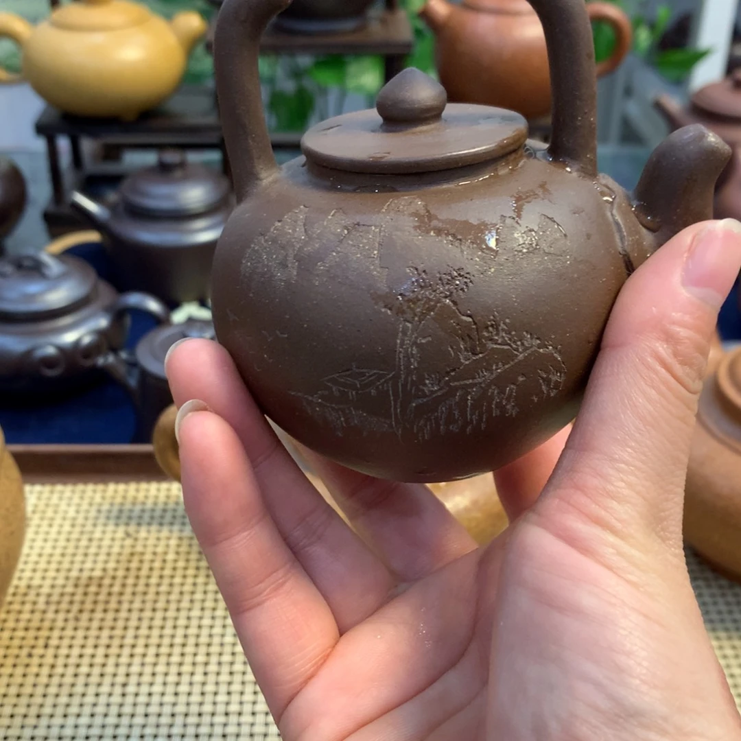 茶壶紫砂宜兴原矿紫泥170cc