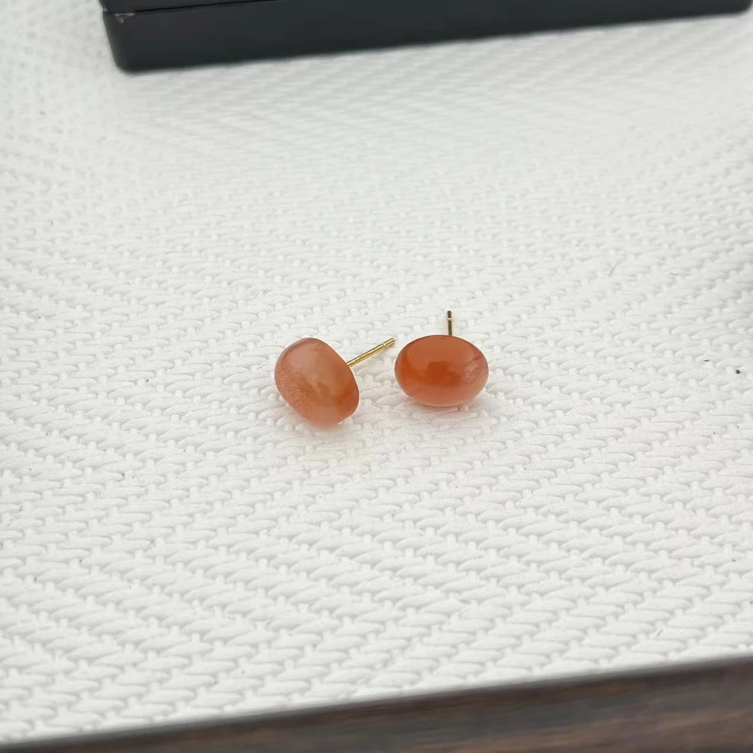 【梵东甄选】A120-天然南红耳钉-多样性发其一