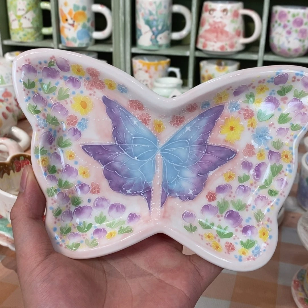 瓷片小*飛蝴蝶盘子微瑕福利