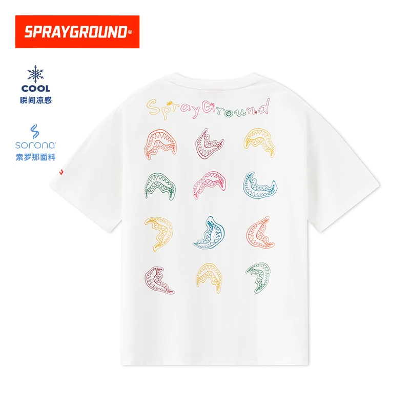 SPRAYGROUND鲨鱼嘴短袖T恤凉感圆领印花夏季潮流宽松XB WE120250