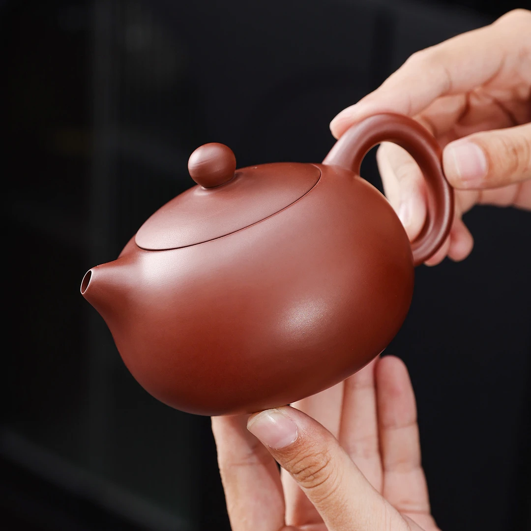 14号水容量180cc宜兴紫砂壶茶具套装原矿大红袍朱泥球西施壶