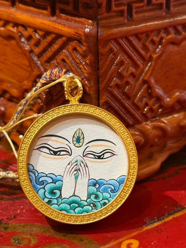 精品热贡唐卡纯手绘 普贤菩萨 佛眼（3.5）
