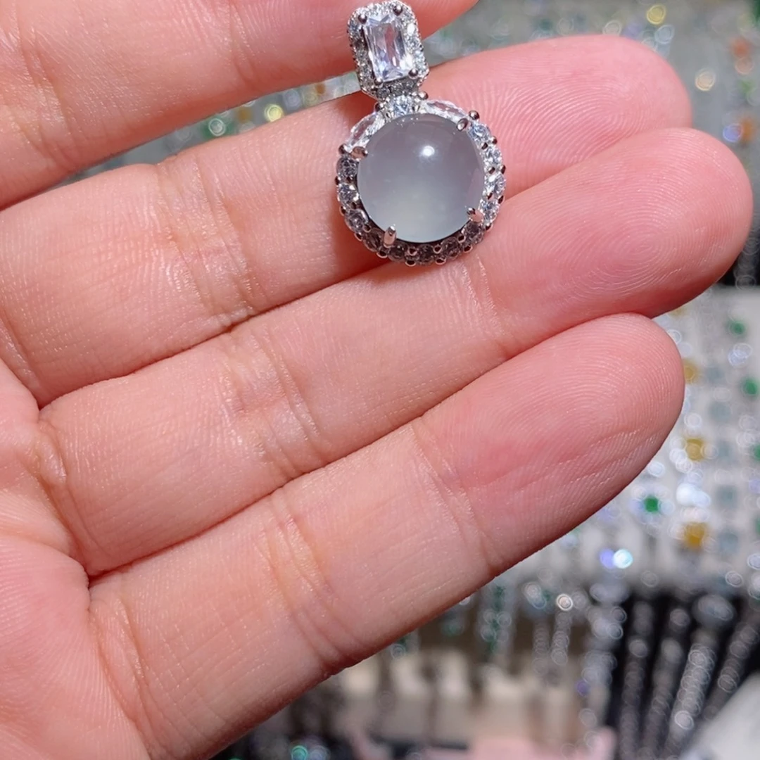 颈饰银S925镶嵌翡翠k j ji