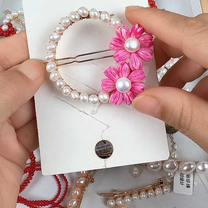 淡水珍珠发饰未镶嵌