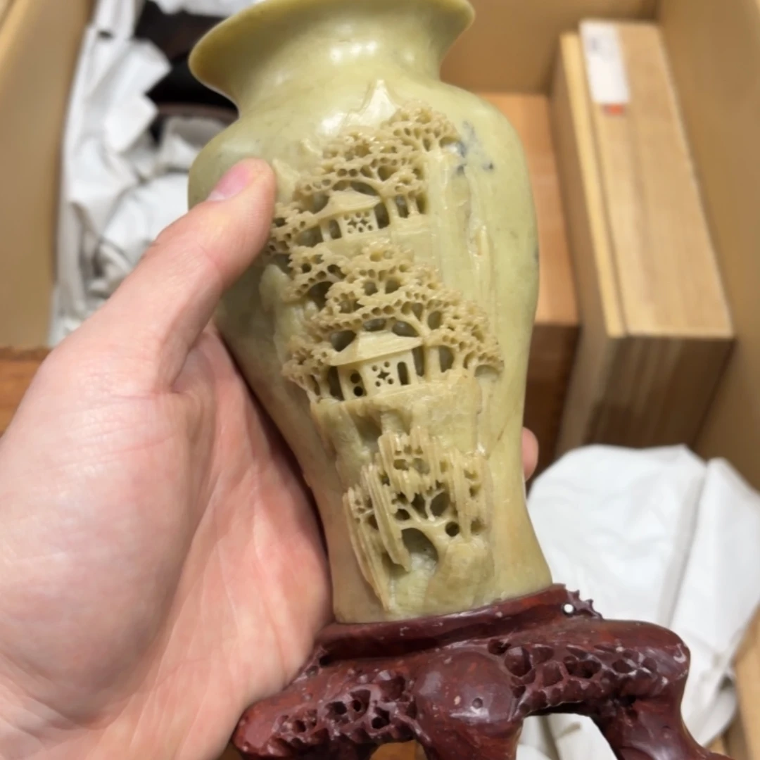 爱***爷青田石般若中古美术工艺品