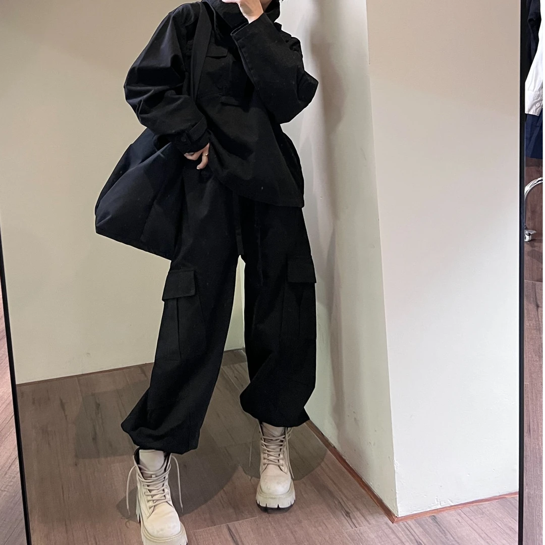 WZH625099秋季宽松型潮免烫长裤日休闲裤春秋嘻哈百搭宽松阔腿裤