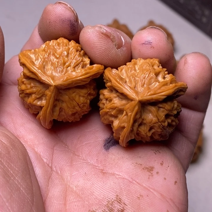 蜉***树文玩核桃吊坠盘山三棱微修打底