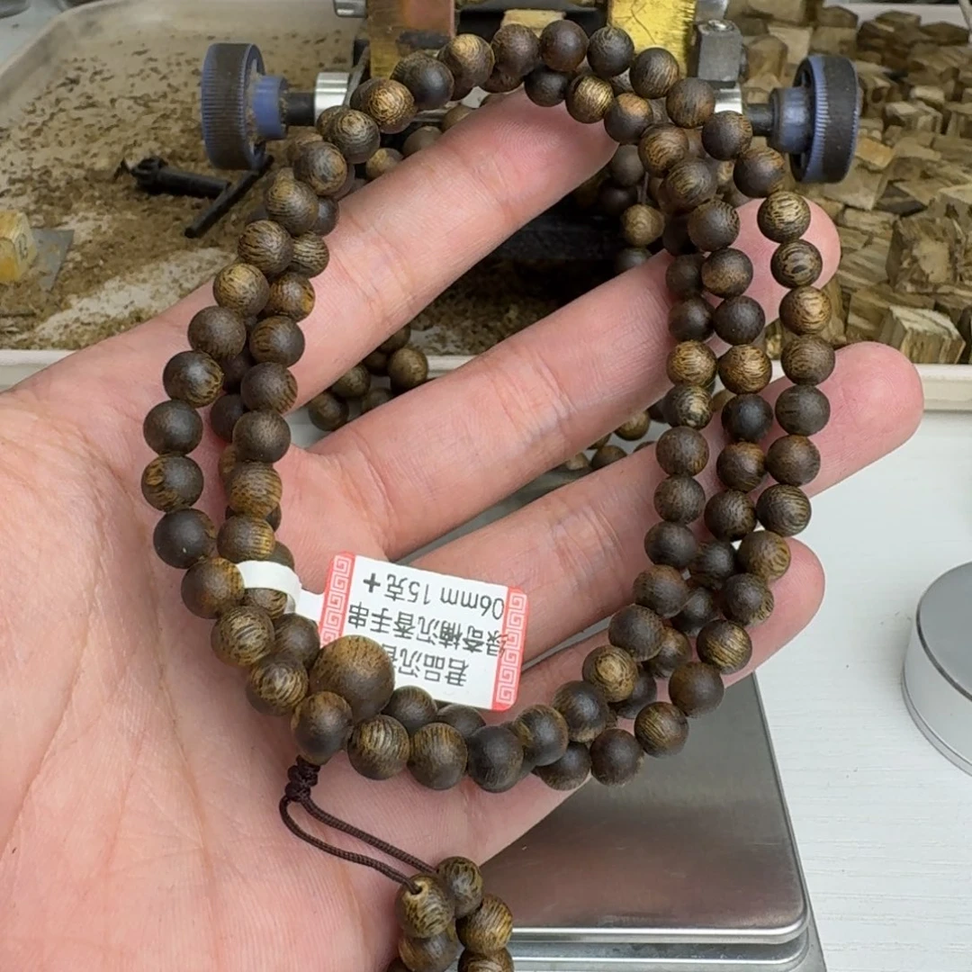 初***影手串沉香绿奇楠沉香手串0.6规格15克+