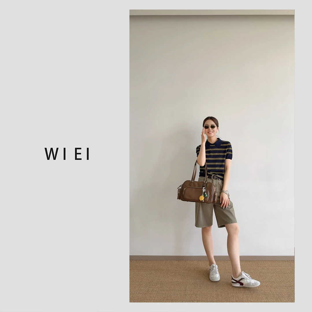 《WI EI》極简设计100优质棉 复古水洗显瘦直筒牛仔中裤 5C0258