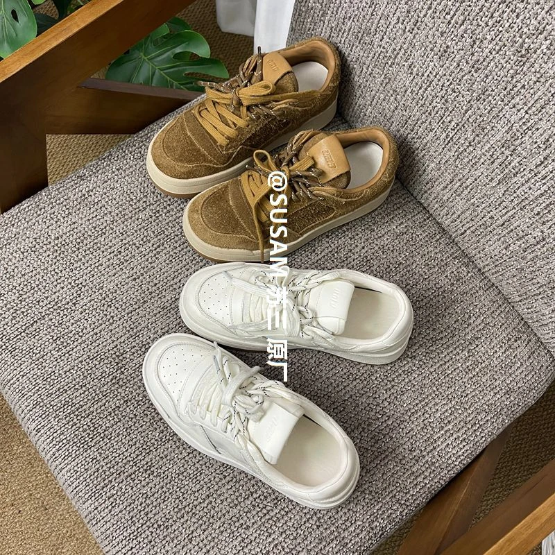 「原厂」姜饼屋运动休闲鞋女2025秋季新款厚底小白鞋脏脏板鞋