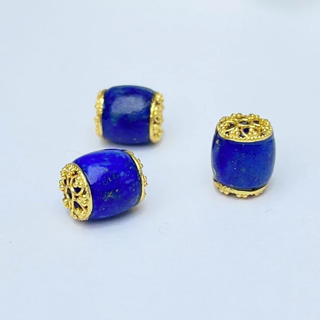 【萌宝饰品】A290天然青金石桶珠直切老型隔珠 DIY 7*8mm多样性发一