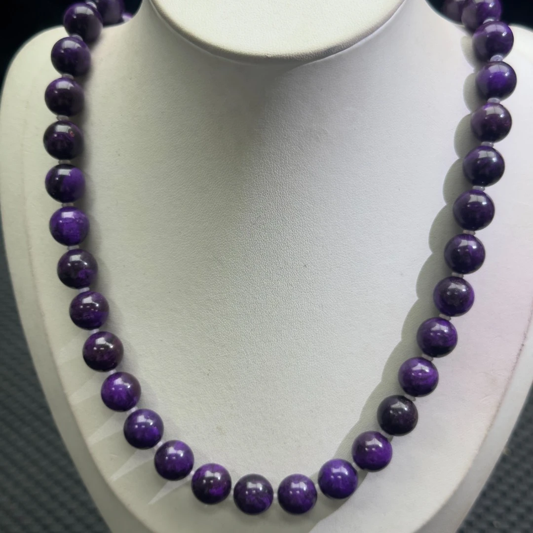 G117紫色10m圆珠项链多样性发货奇石