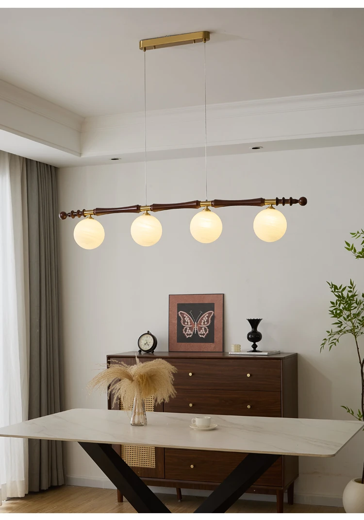 【九木】仿云石玻璃法式中古餐厅吊灯侘寂风复古轻奢吧台餐桌餐吊灯