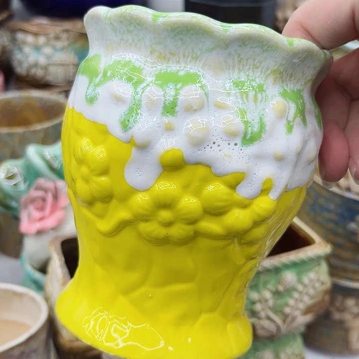 多肉绿植陶瓷花盆9.9包邮，有孔