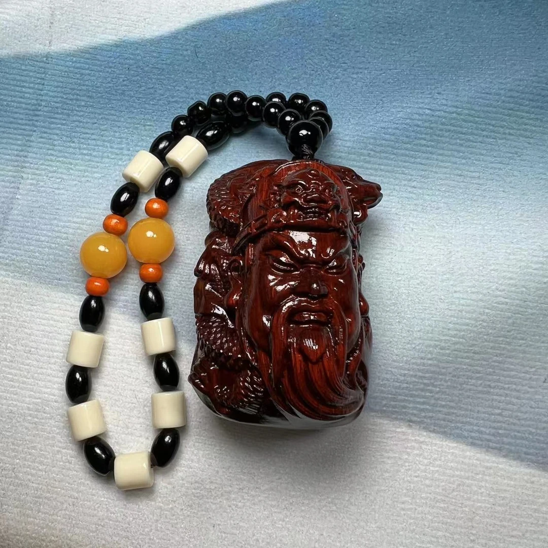 紫檀木【关公】手把件实木雕刻摆件