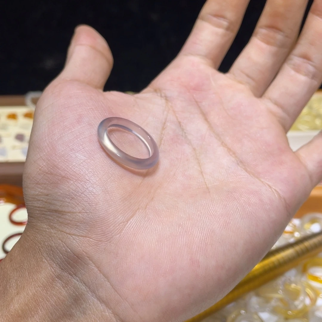 玛瑙/玉髓未镶嵌戒指7号港17