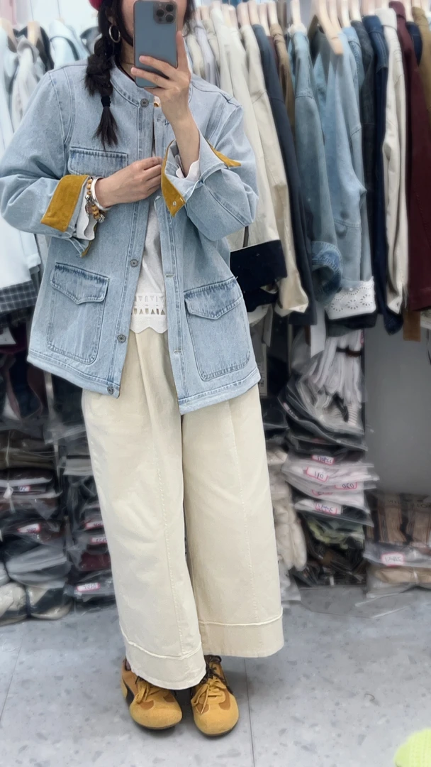 欧洲站同版洗水工艺牛仔外套