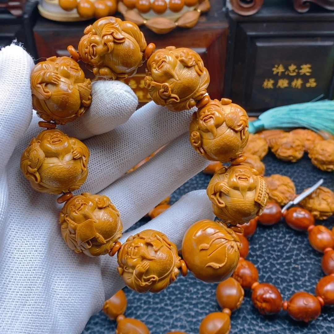 橄榄核手串/手链许忠英2.6×2.6八宝财神代代有钱