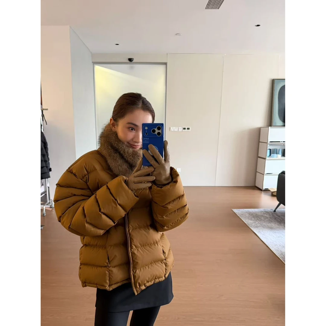 INAIEN【阿勒泰之夜】帽子可拆卸男女同款90白鸭绒羽绒服 D8017