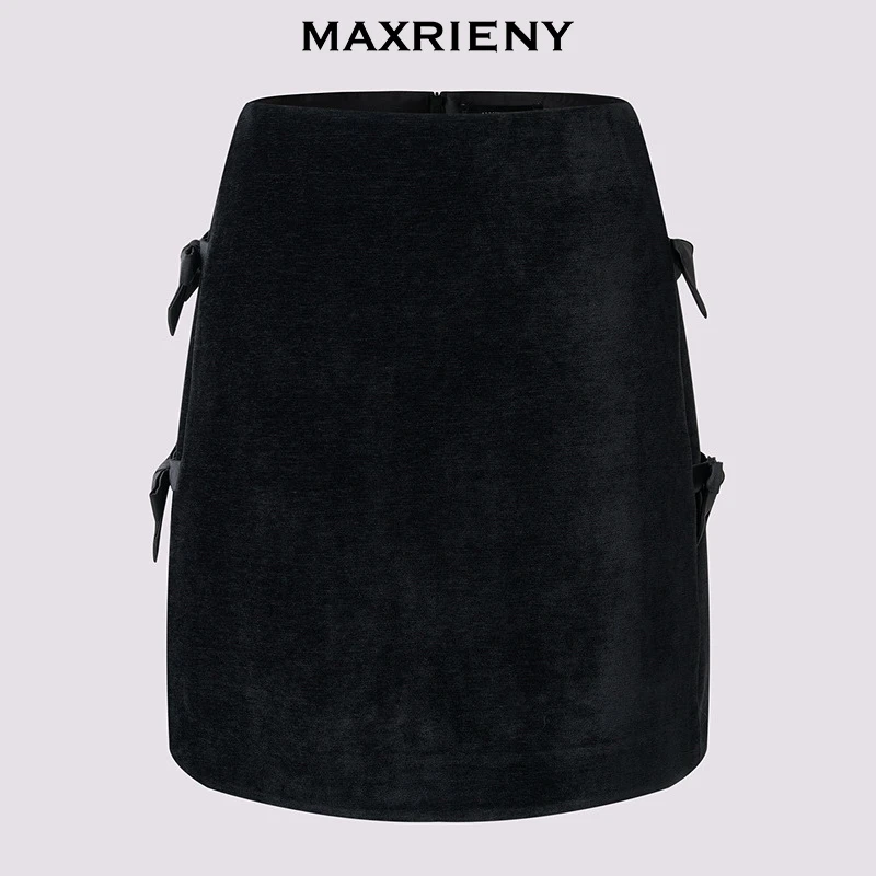 【商场同款】MAXRIENYA字半裙25冬款包臀铅笔短裙达可罗曼风穿搭