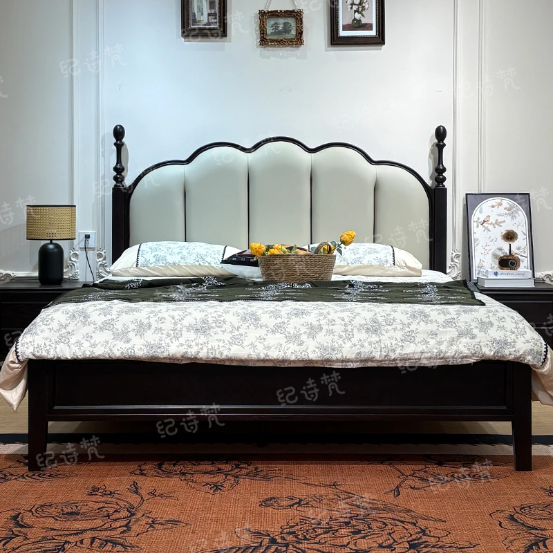 法式中古风马赛软靠轻奢1.8米主卧床复古风家用1.5米奢华公主床