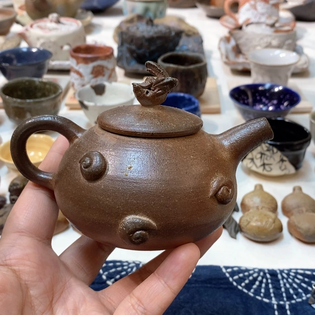 柴烧侘寂粗陶茶具