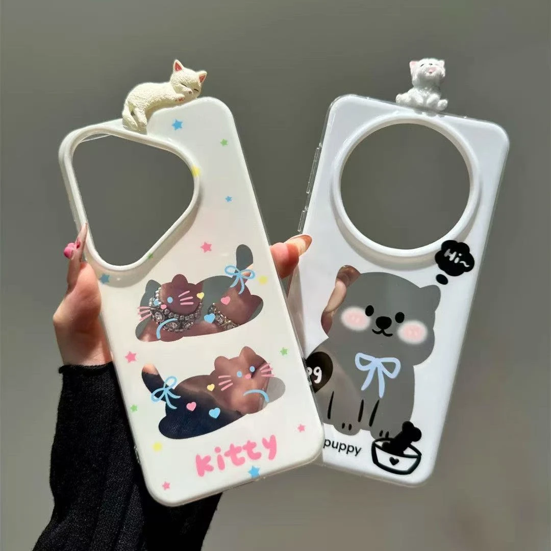 爱心小猫适用苹果16/15手机壳iphone13pro12女14小米oppo华为vivo