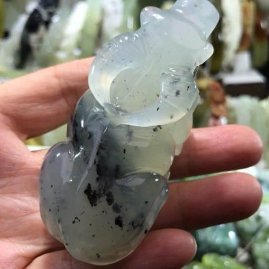 未镶嵌岫玉手镯手把
