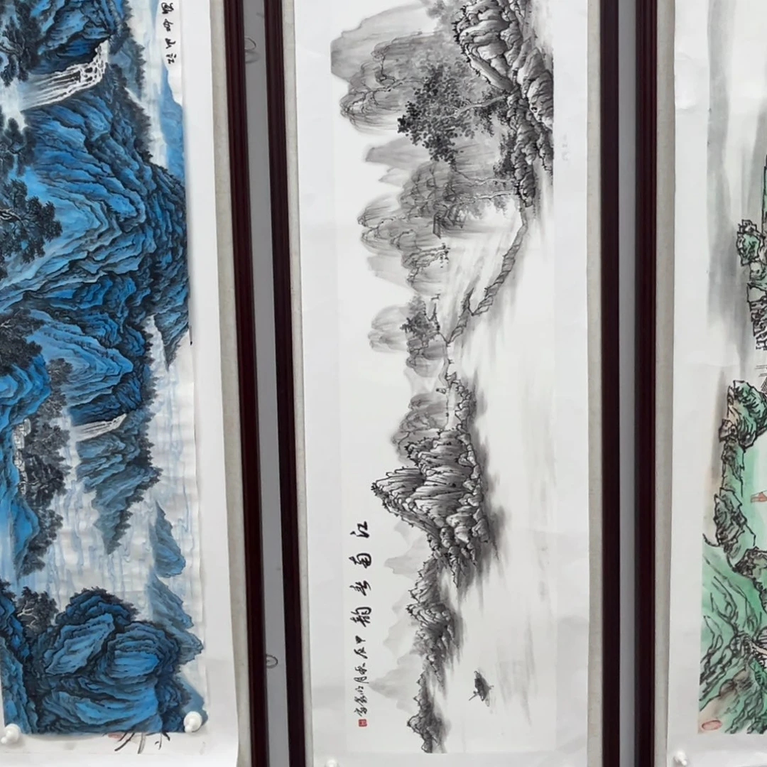 、***張国画绘画作品多次参加