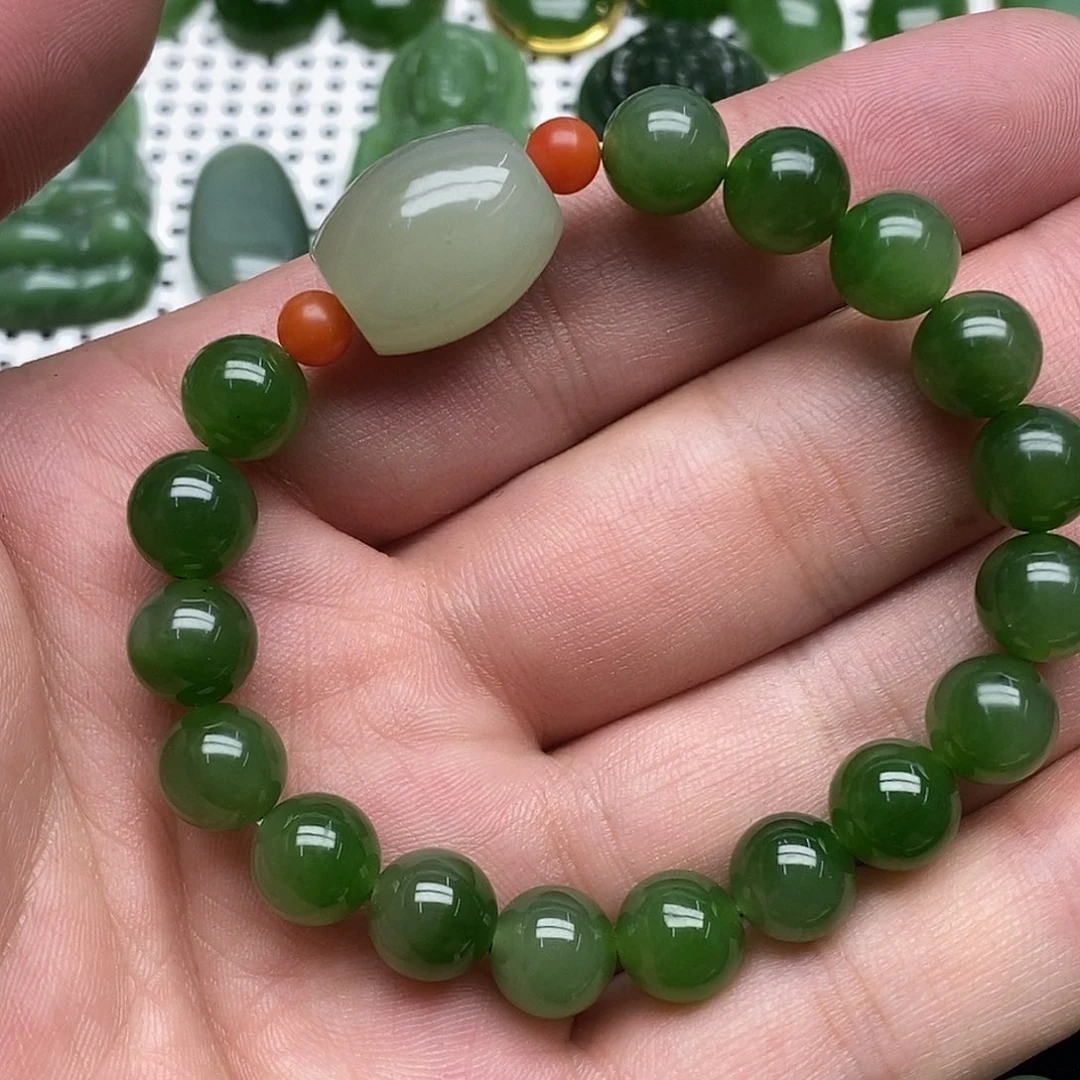 手链未镶嵌和田玉（碧玉）
