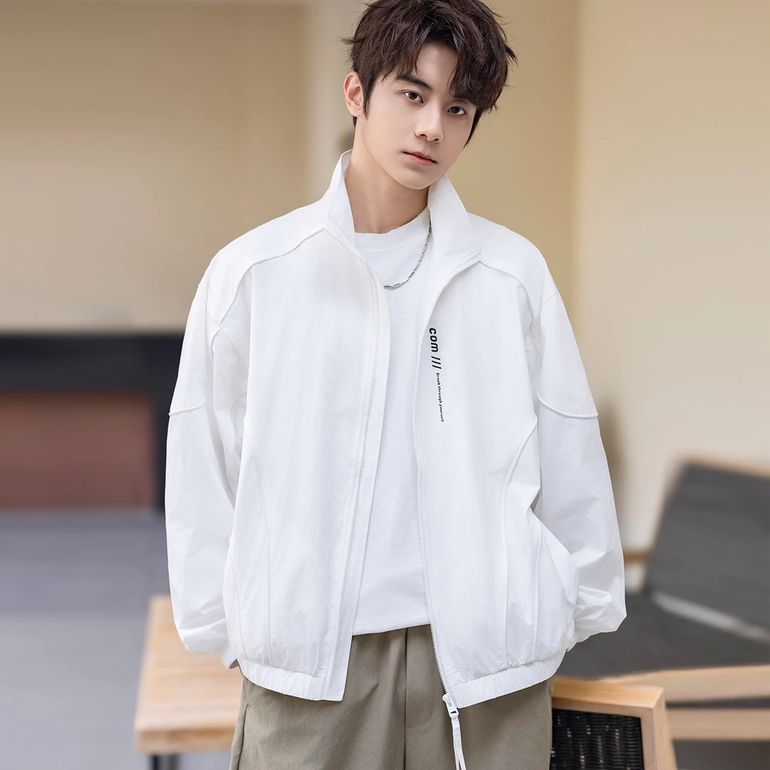 户外春秋男装男款外套2025新款百搭时尚潮流休闲宽松立领运动夹克